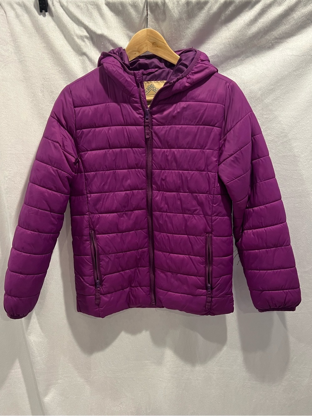 Kids Thereabouts midweight purple puffer jacket